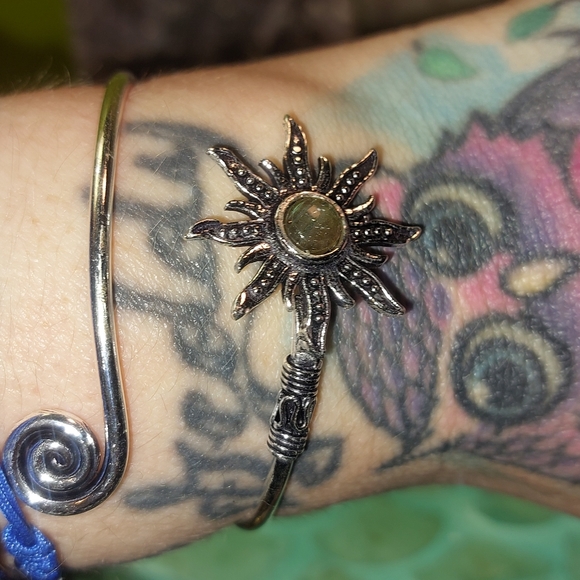 Labradorite Adjustable Bangle Bracelet - Picture 4 of 5